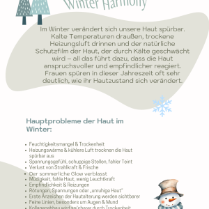 Infografik zur Winterhaut mit Übersicht der häufigsten Hautprobleme im Winter wie Trockenheit, Spannungsgefühl, fahler Teint und Empfindlichkeit